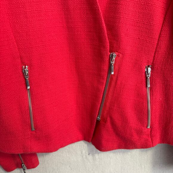 Mossimo Blazer Jacket Size 18 Red Cotton Zip Front Long Sleeve Business Wear - Picture 4 of 11